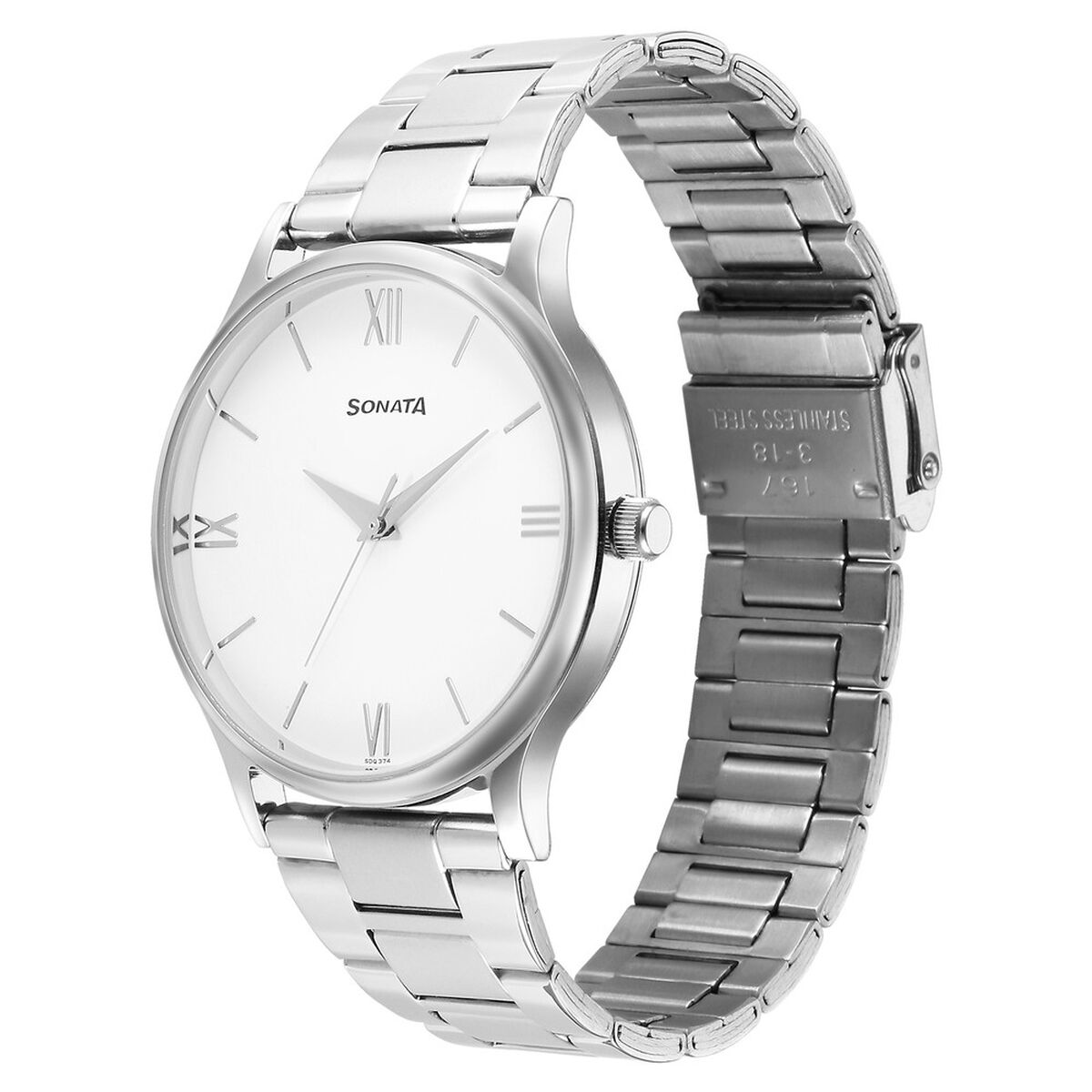 Sonata Aspire Quartz Analog White Dial Stainless Steel Strap Watch for Men 3