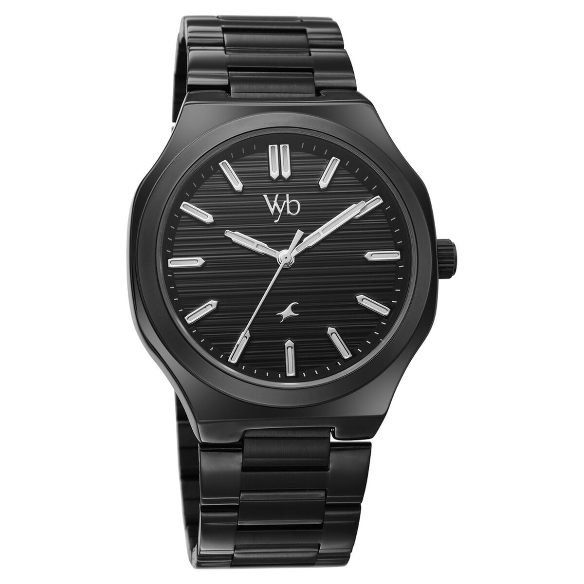 Vyb Horizon By Fastrack Quartz Analog Black Dial Black Stainless Steel Strap Watch For Guys 2