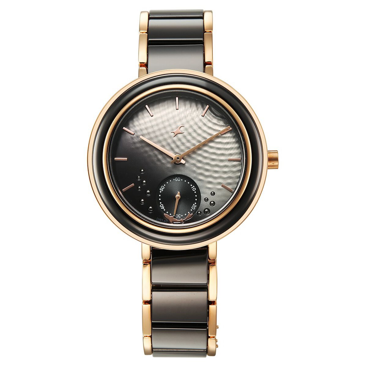 Fastrack Oceanyx - Ceramic Quartz Analog Black Dial Two Toned Strap Watch For Girls 1
