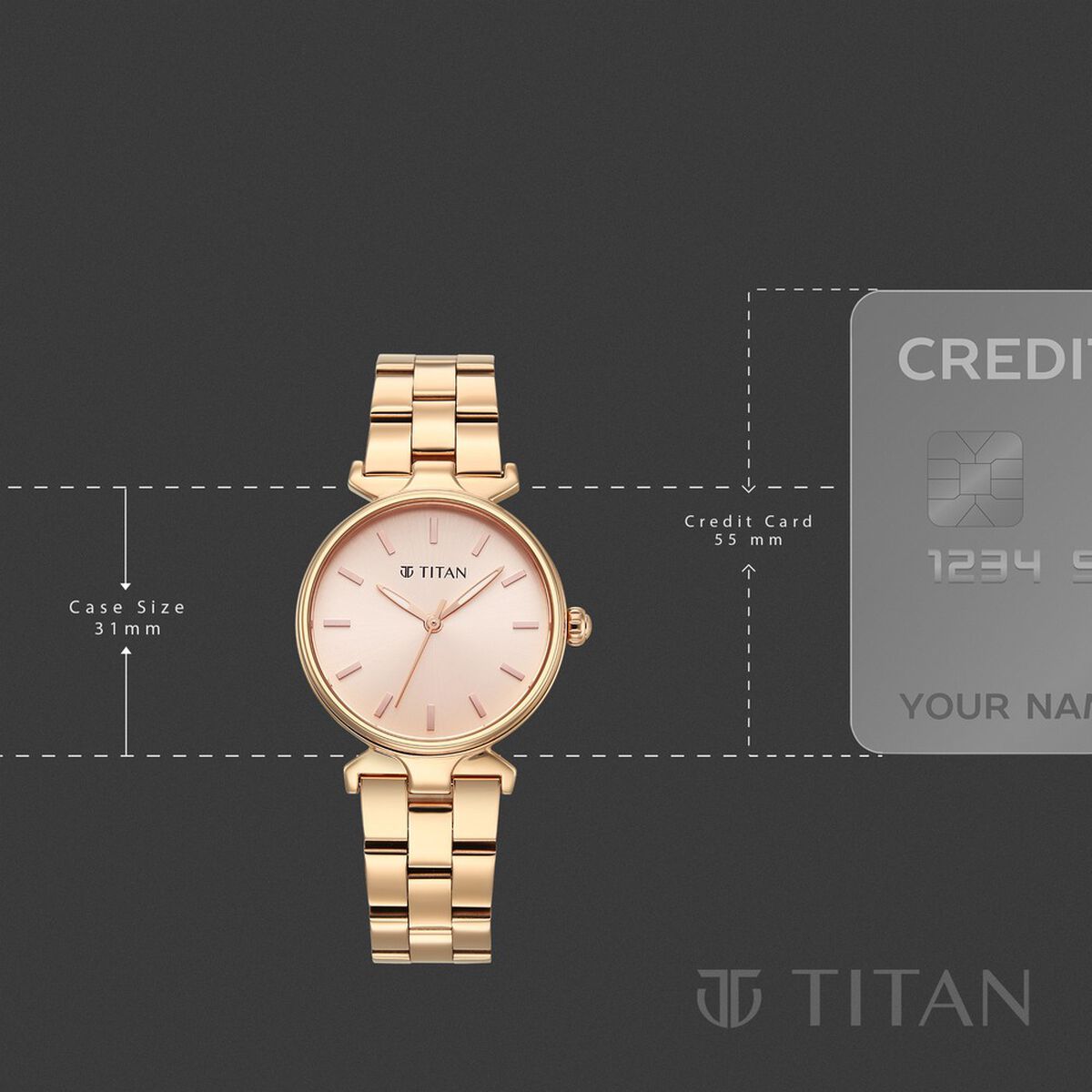 Titan Workday Edit Quartz Analog Pink Dial Rose Gold Stainless Steel Strap Watch For Women 4