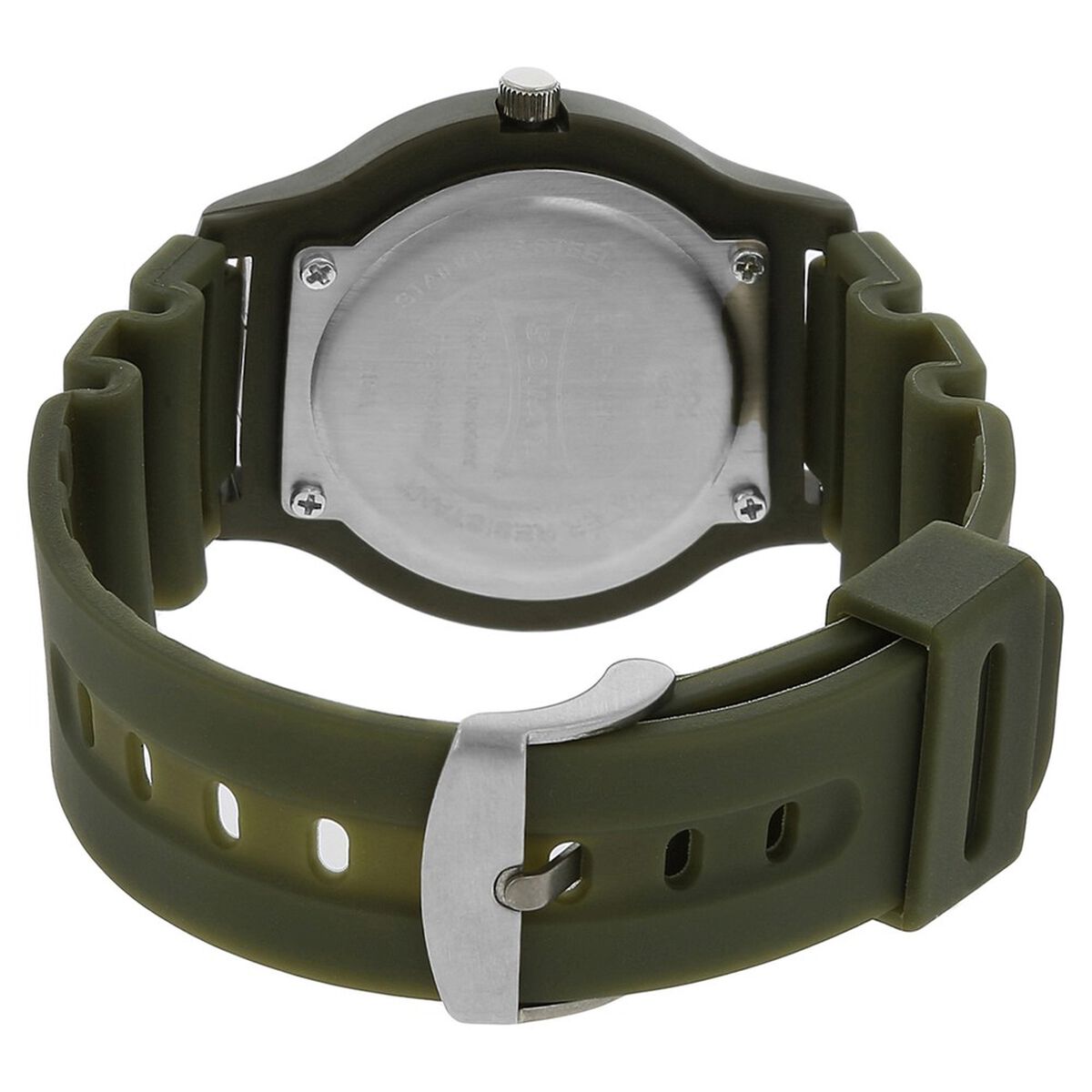 SF Quartz Analog White Dial Plastic Strap Watch for Men 4