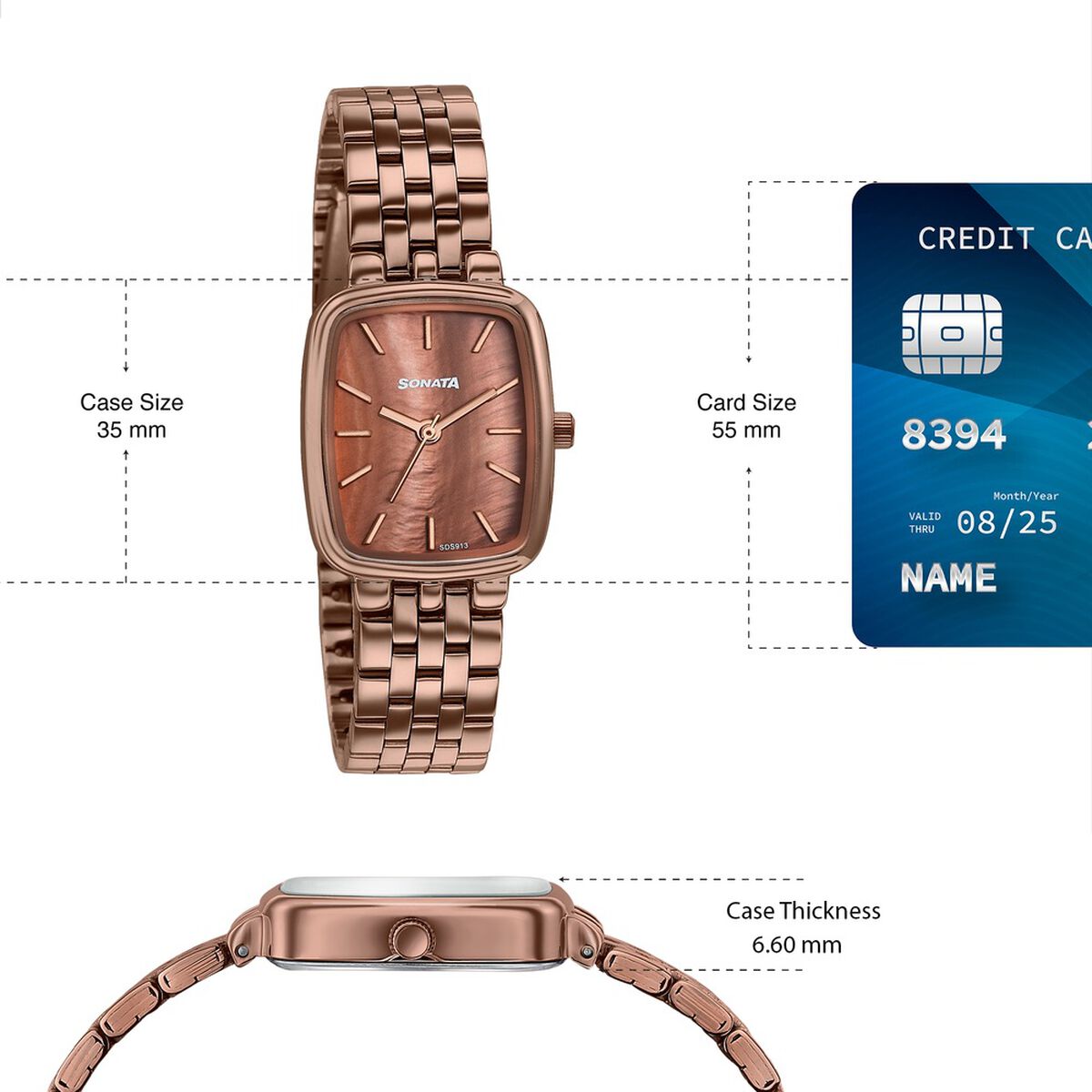 Sonata Festive Quartz Analog Brown Dial Brown Metal Strap Watch For Women 4