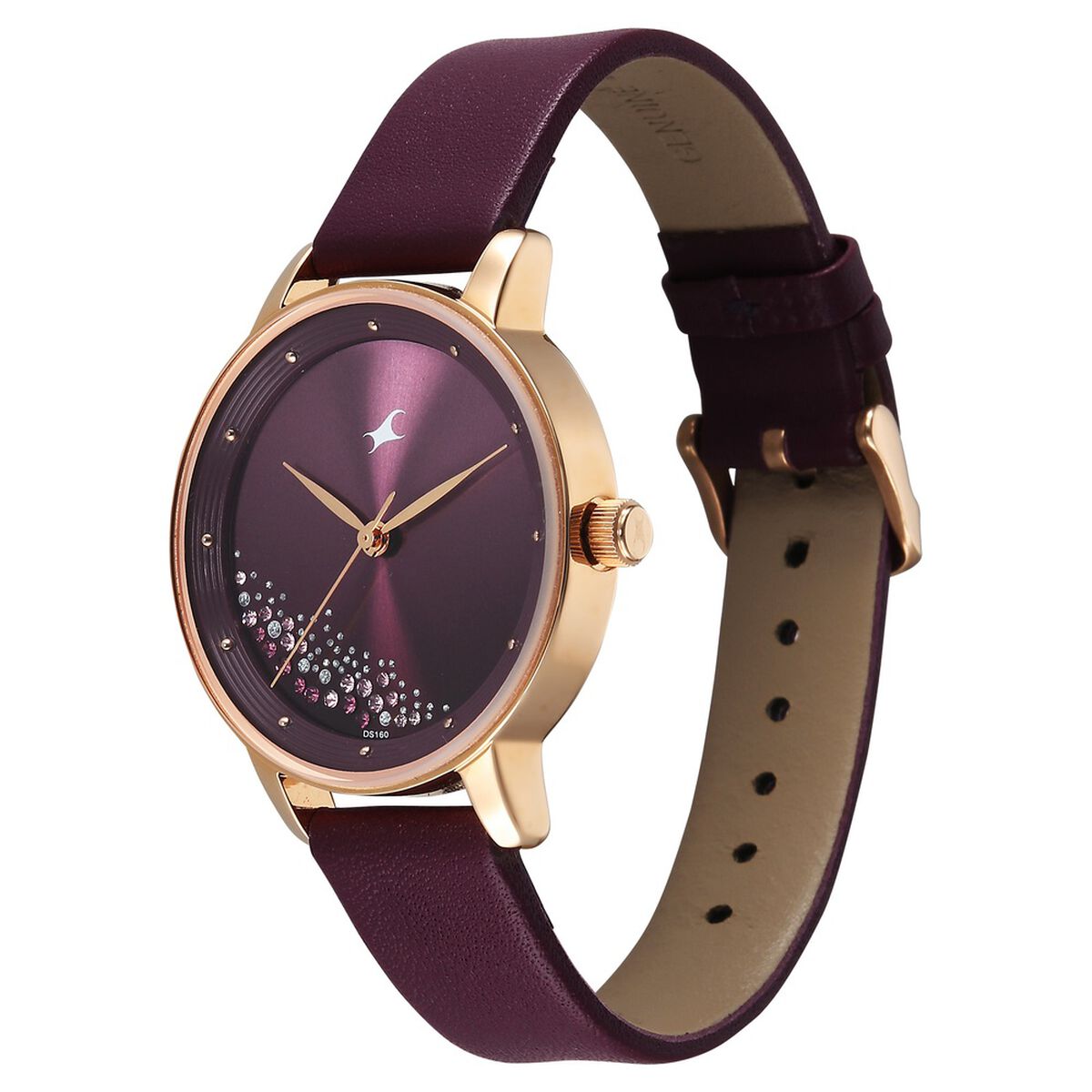 Fastrack Style Up Quartz Analog Maroon Dial Maroon Colour Leather Strap Watch For Girls 3