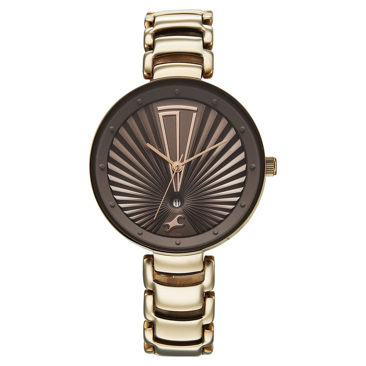 Fastrack Chrome K Quartz Analog with Date Grey Dial Metal Strap Watch For Girls 1