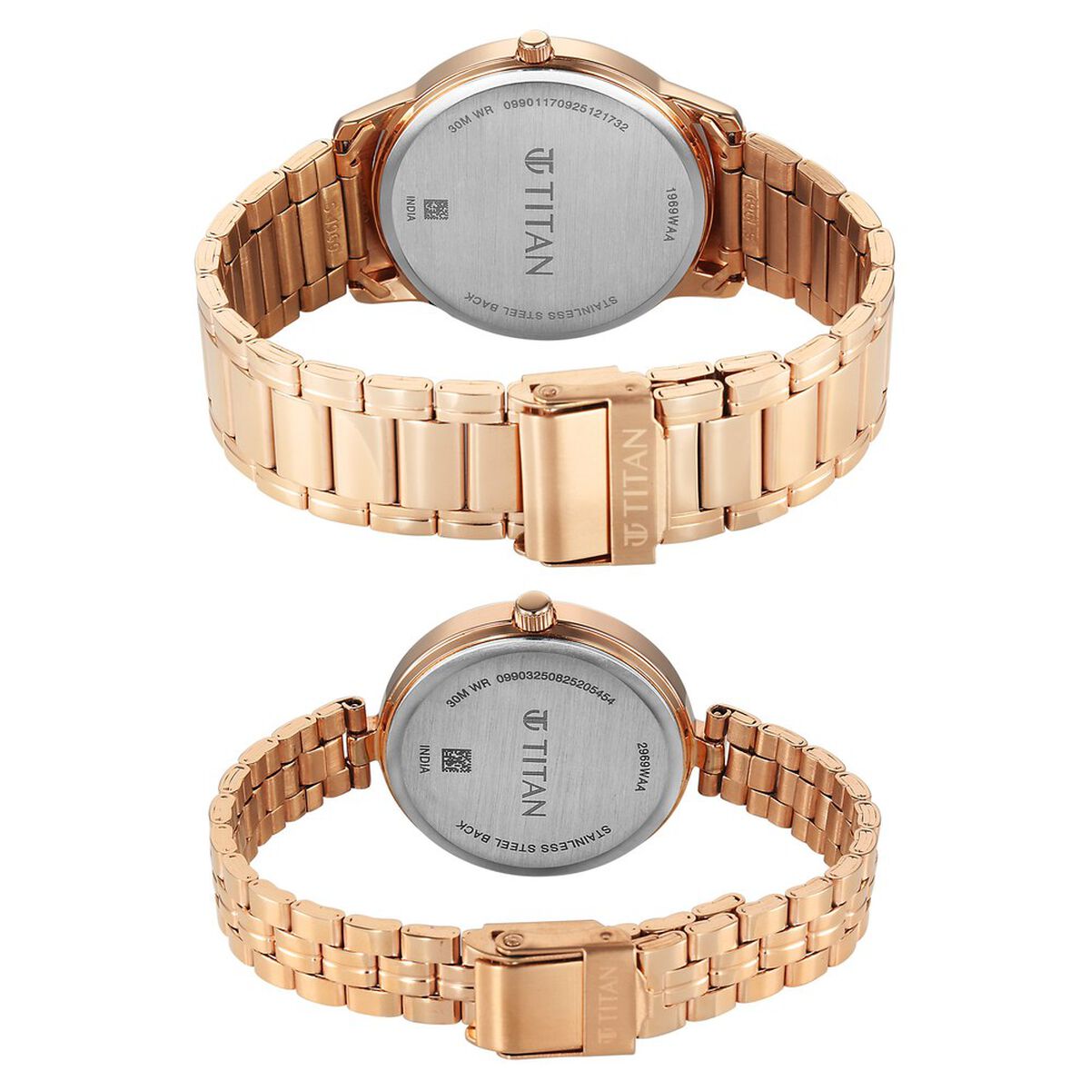Titan Bandhan Eternal Pair Analog with Silver Dial Rose Gold Stainless Steel Strap Watch for Couples 5