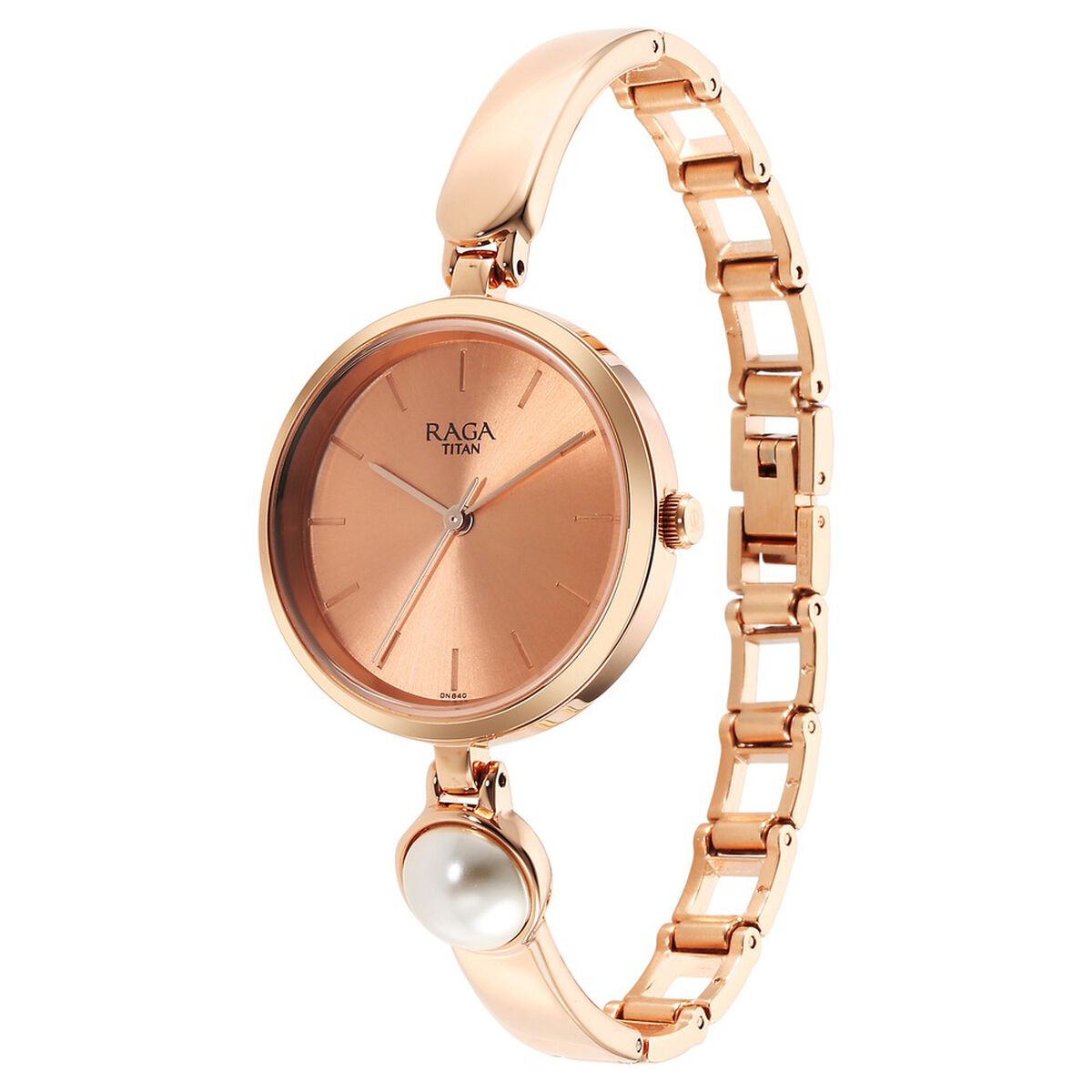 Titan Raga Power Pearls Quartz Analog Rose Gold Dial Metal Strap with pearl Watch for Women 5