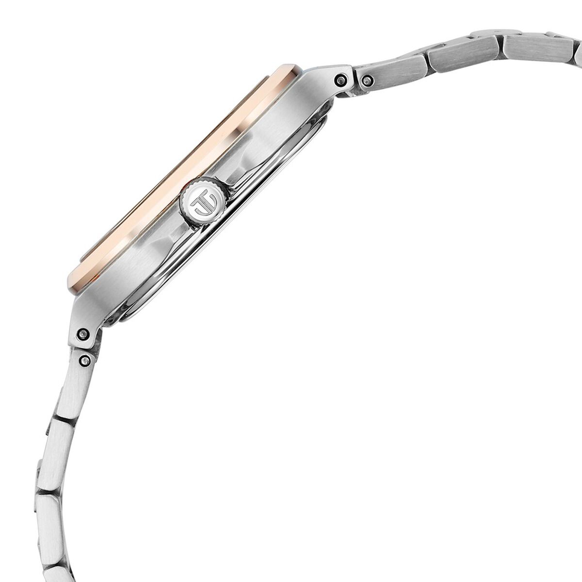 Titan Slim Square Quartz Analog with Date Silver Dial With Two Toned Color Stainless Steel Strap Watch For Women 4