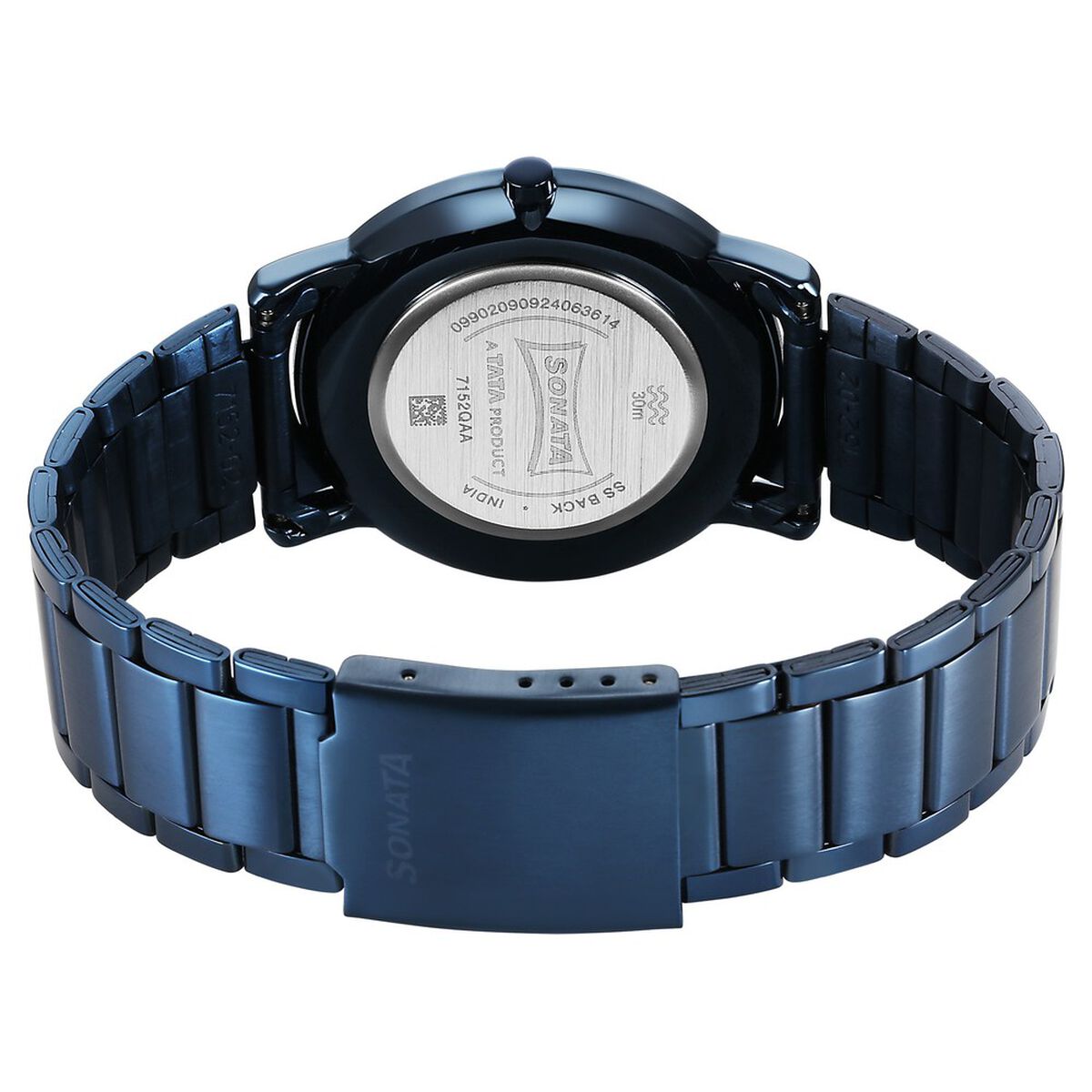 Sonata Sleek Quartz Analog Blue Dial Blue Stainless Steel Strap Watch For Men 4
