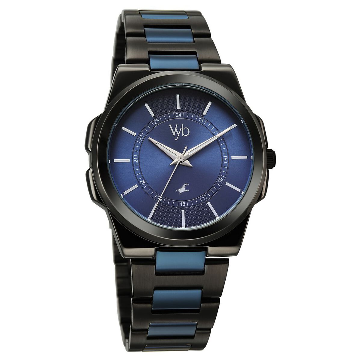 Vyb Nimbus By Fastrack Quartz Analog Blue Dial Two Toned Stainless Steel Strap Watch For Guys 3