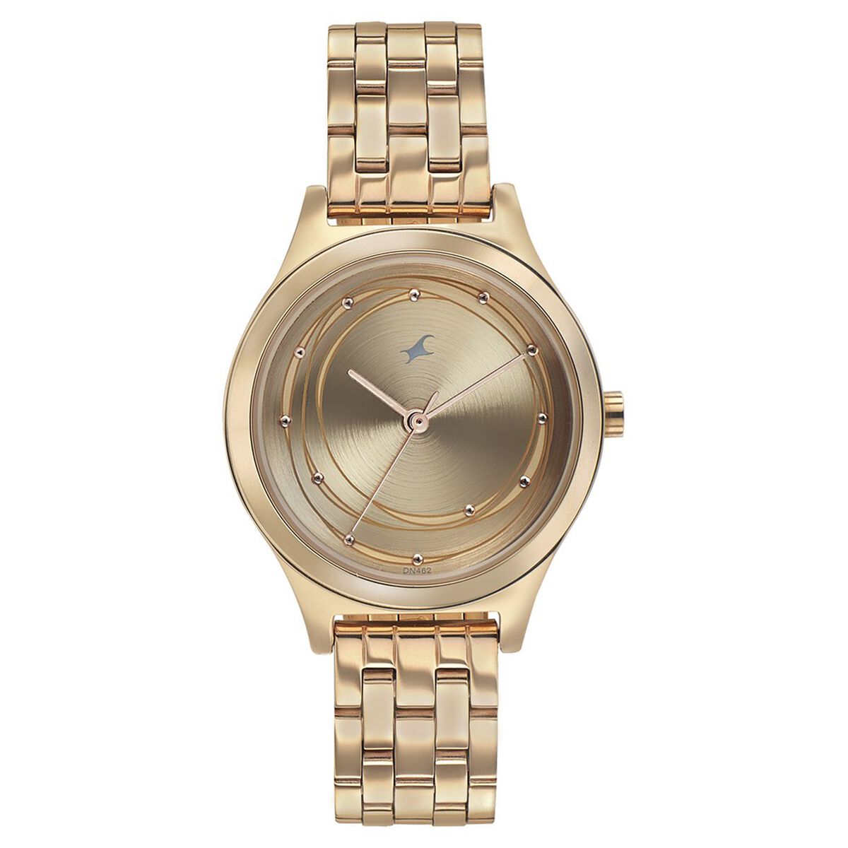 Fastrack Style Up Golden Dial Stainless Steel Strap Watch for Girls 2
