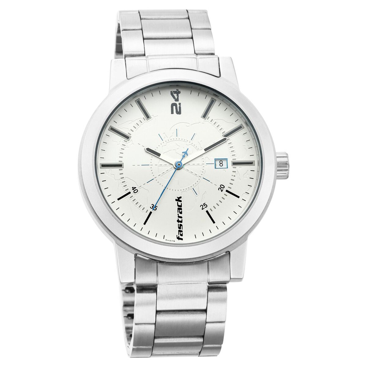 Fastrack Tripster Quartz Analog with Date White Dial Stainless Steel Strap Watch for Guys 2