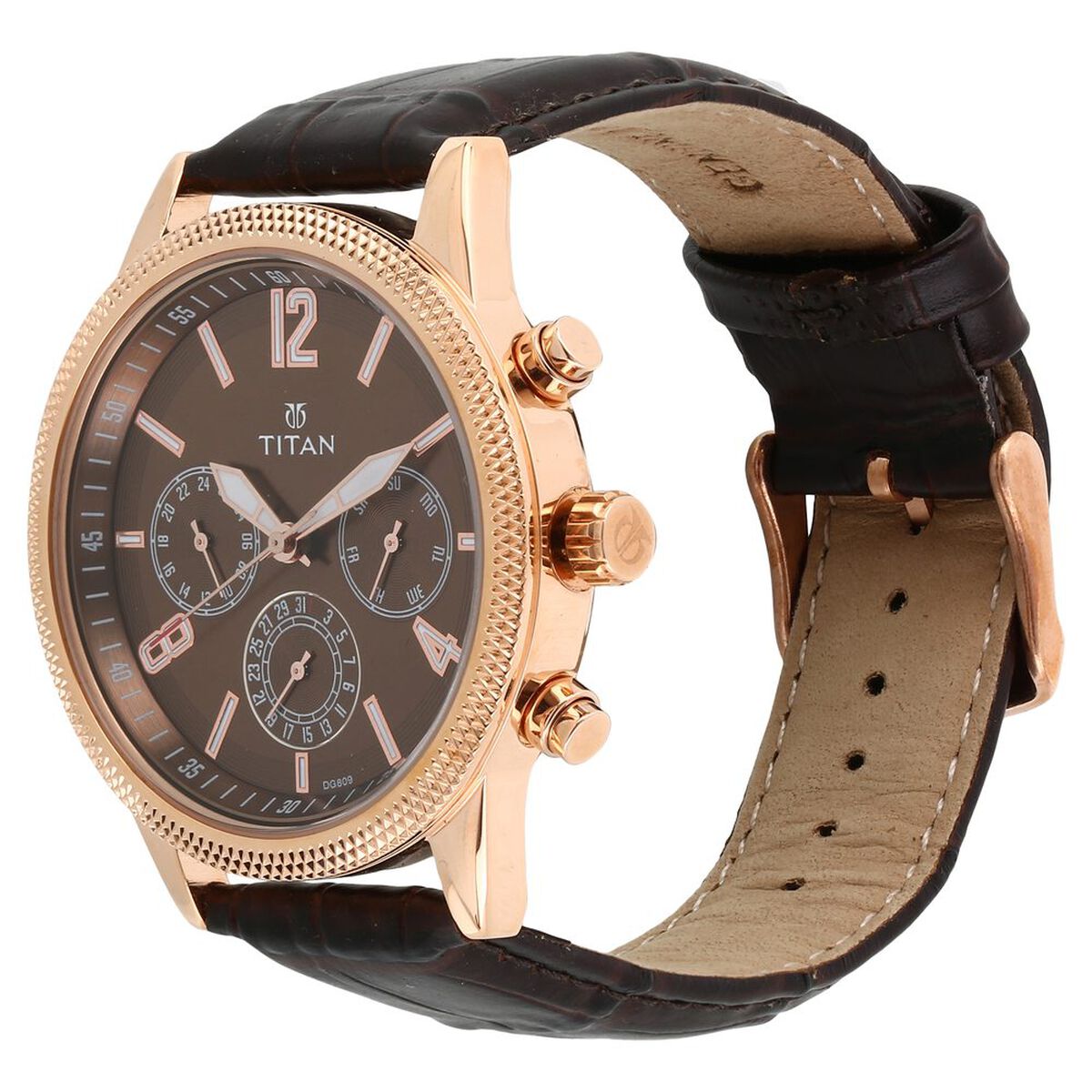 Titan Men's Metropolitan Luxe: Multifunction brown Dial with leather Strap 2