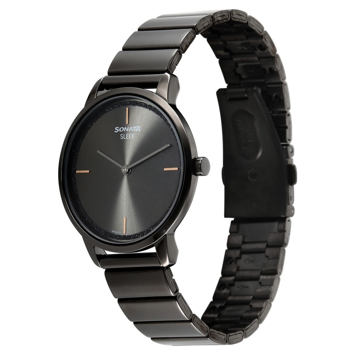 Sonata Sleek Women Charcoal Gray Dial Ultra-Slim Gunmetal Watch 2