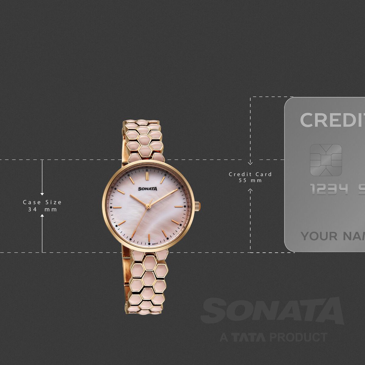 Sonata Festive Quartz Analog Pink Dial Metal & Enamel Strap Watch For Women 4