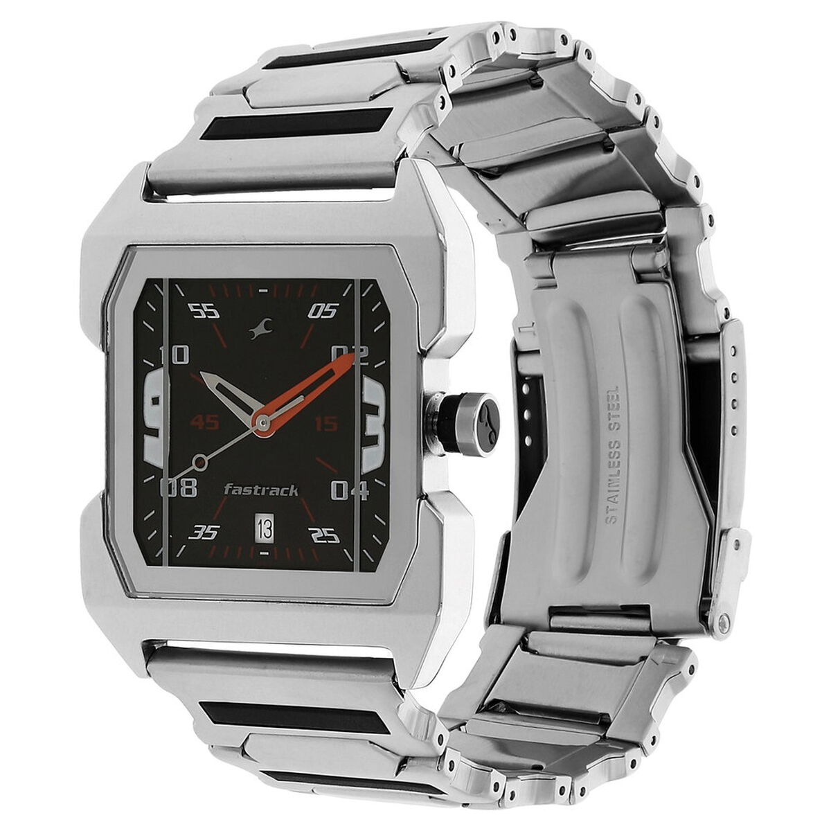 Fastrack Quartz Analog Black Dial Stainless Steel Strap Watch for Guys 2