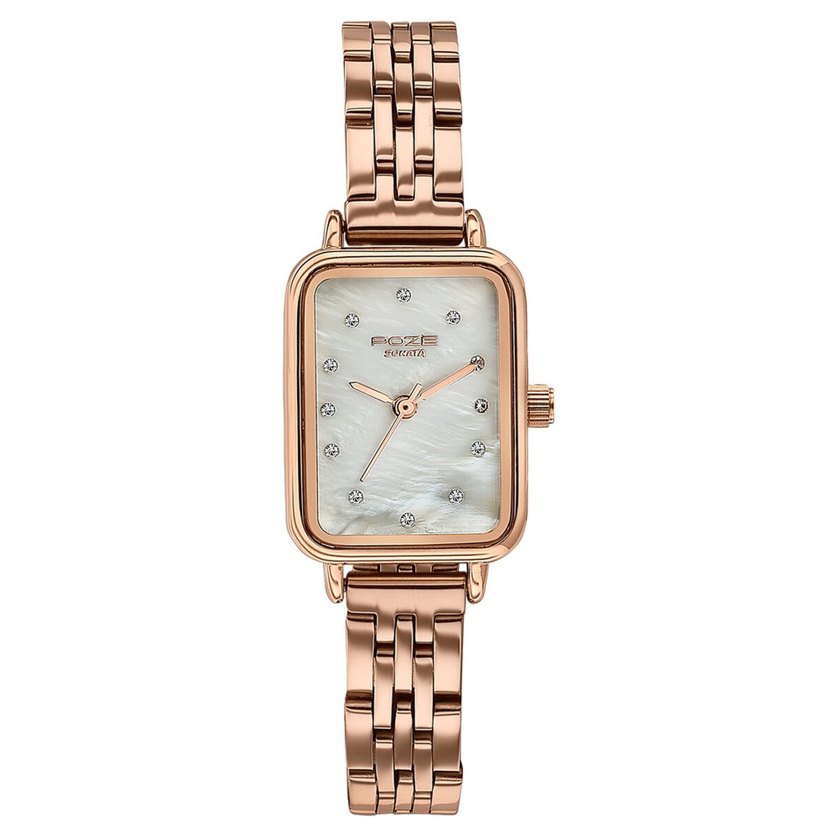 Sonata Poze Quartz Analog Mother of Pearl Dial Rose Gold Metal Strap Watch For Women 2