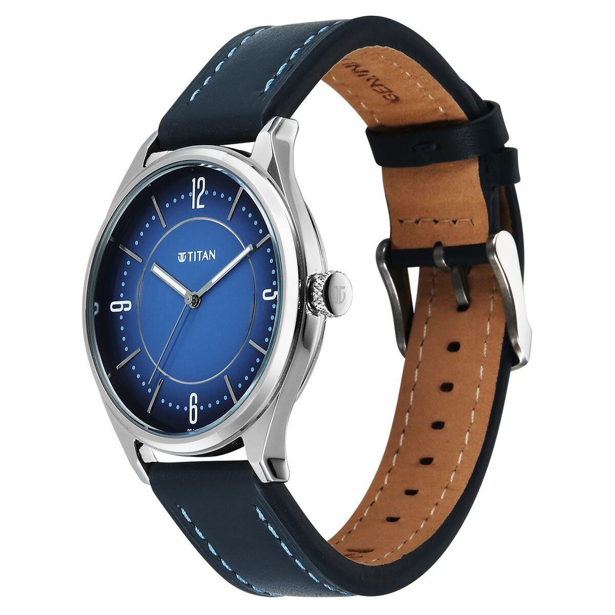 Titan Neo Basics Analog with Blue Dial Blue Leather Strap Watch for Men 5