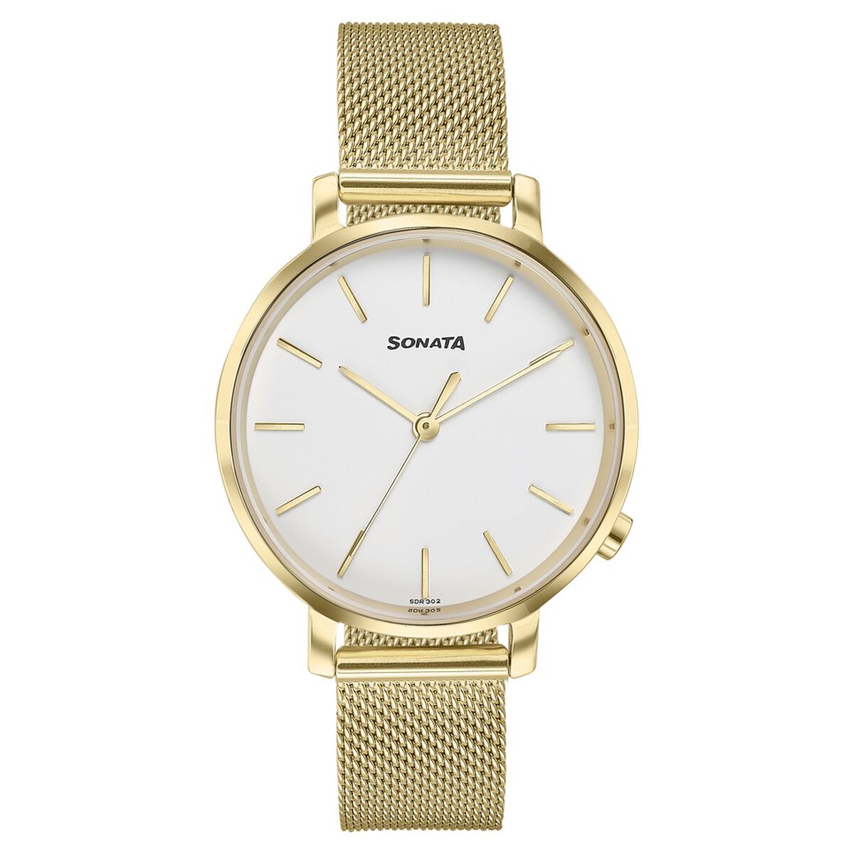 Sonata Elegent Essentials Quartz Analog White Dial Stainless Steel Strap Watch For Women 1