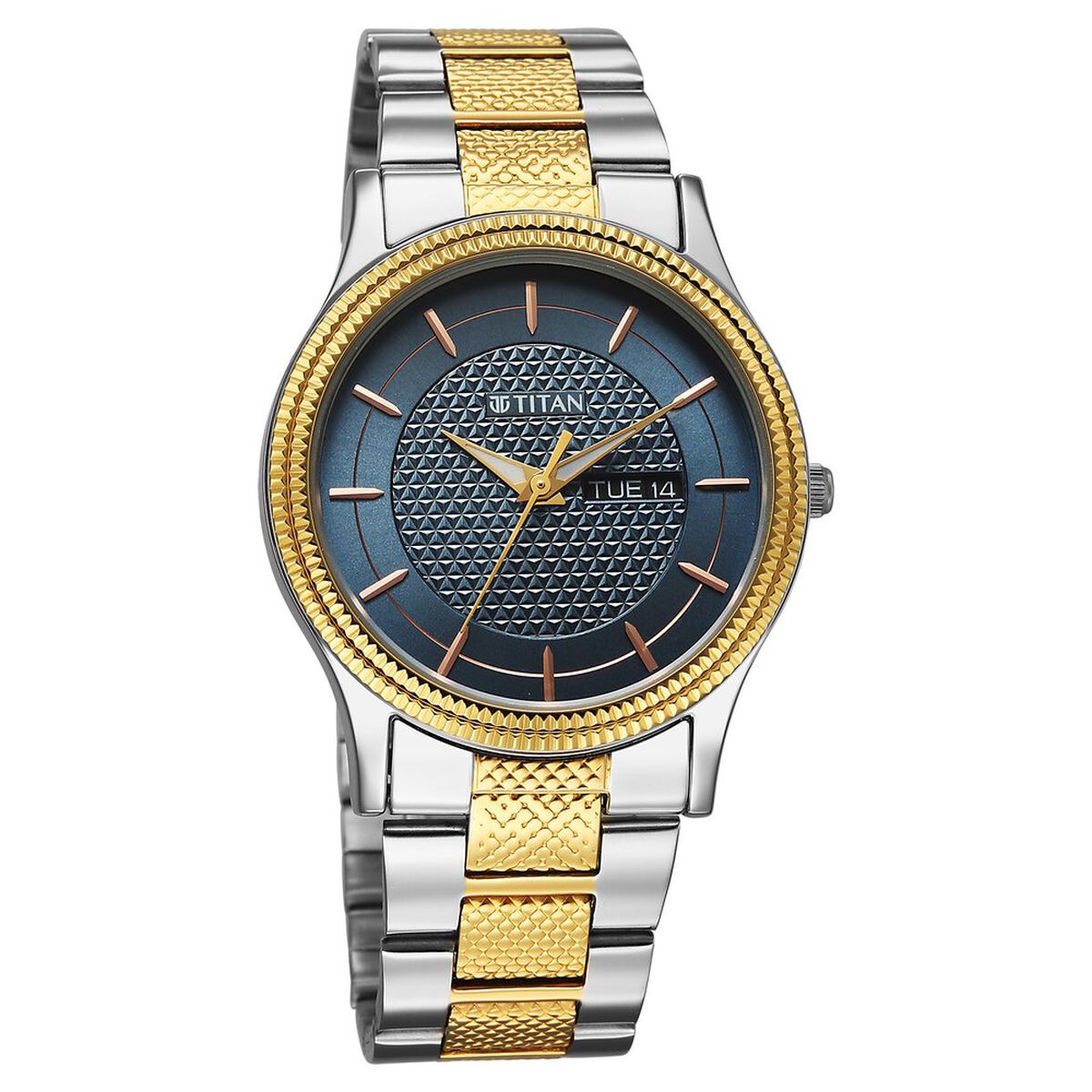 Titan Karishma Wedding Edit Quartz Analog with Day and Date Blue Dial Stainless Steel Strap Watch For Men 3