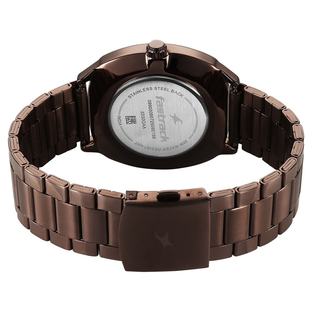 Fastrack Tick Tock Quartz Multifunction Brown Dial Stainless Steel Strap Watch For Guys 5