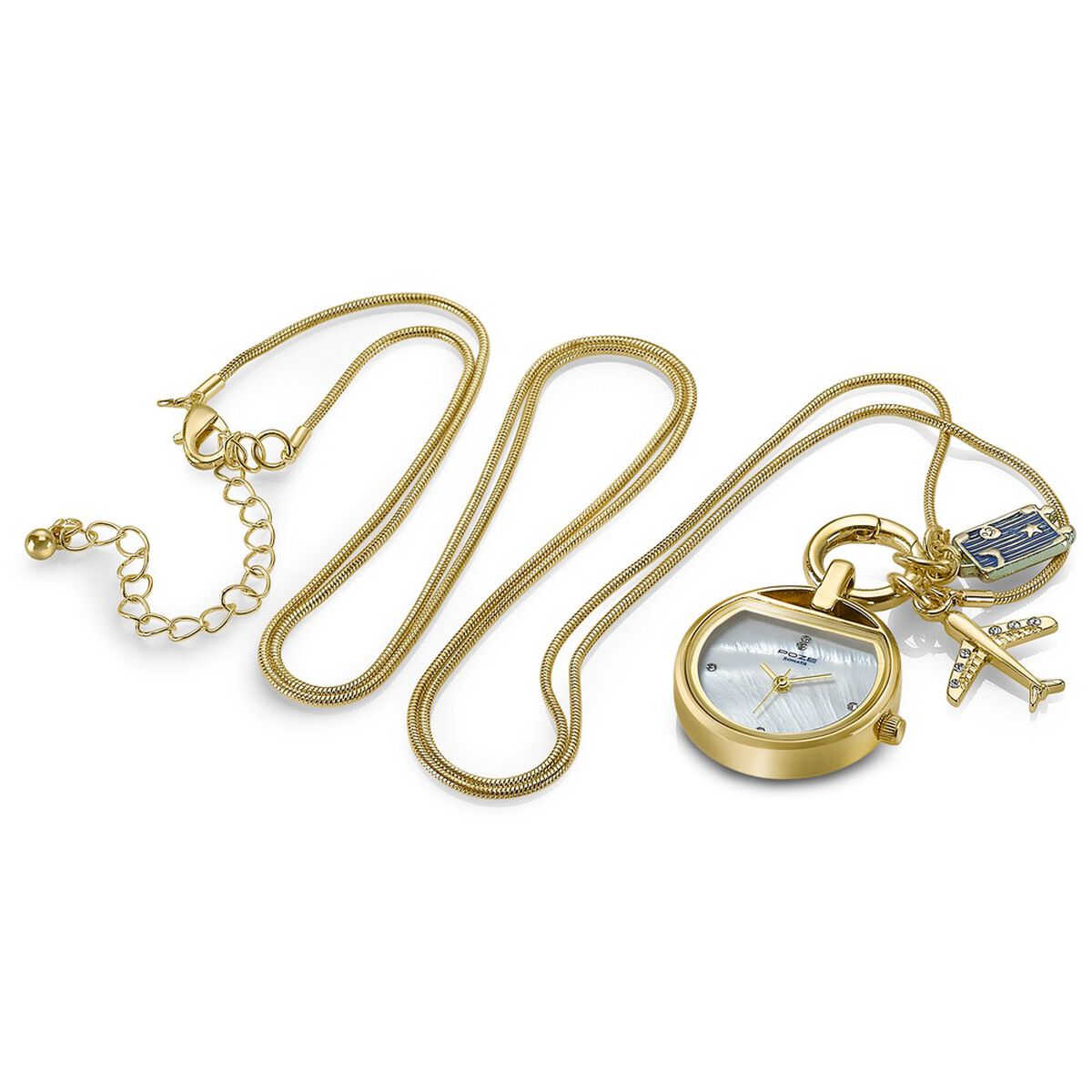 Poze By Sonata Quartz Analog Mother of Pearl Dial Golden Locket Watch For Women 4