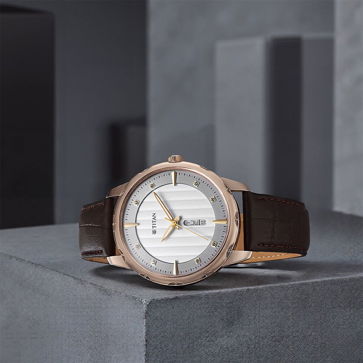 Titan Regalia Opulent Analog with Day and Date White Dial Watch for Men 1