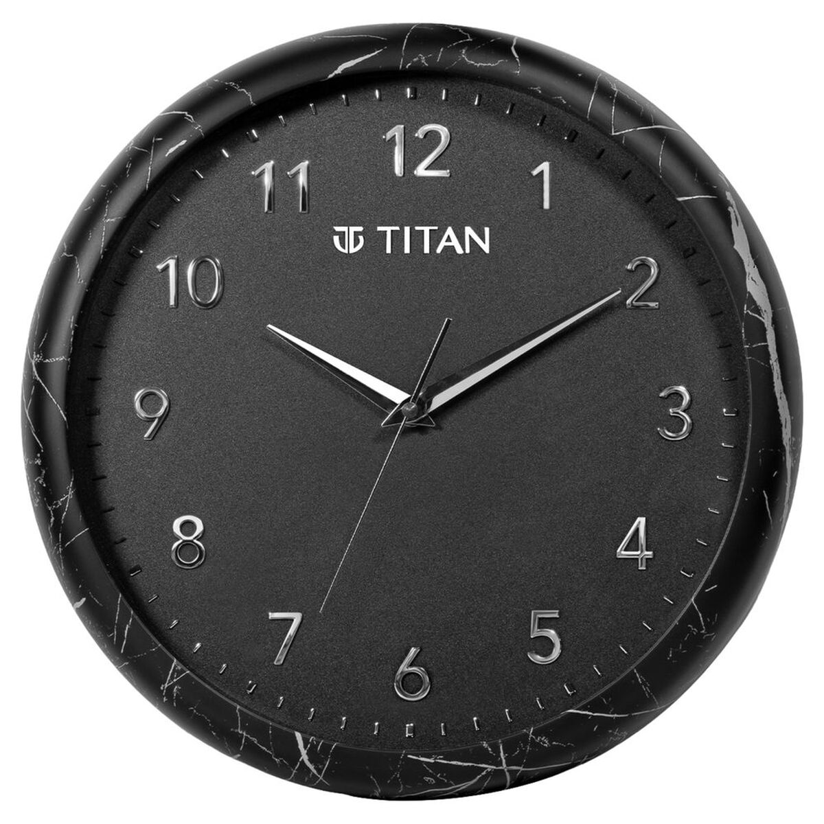 Titan Black Marble Dial Wall Clock with 3D Project Numerals & Silent Sweep - 35.5 cm x 35.5 cm x 5 cm (Medium) 2