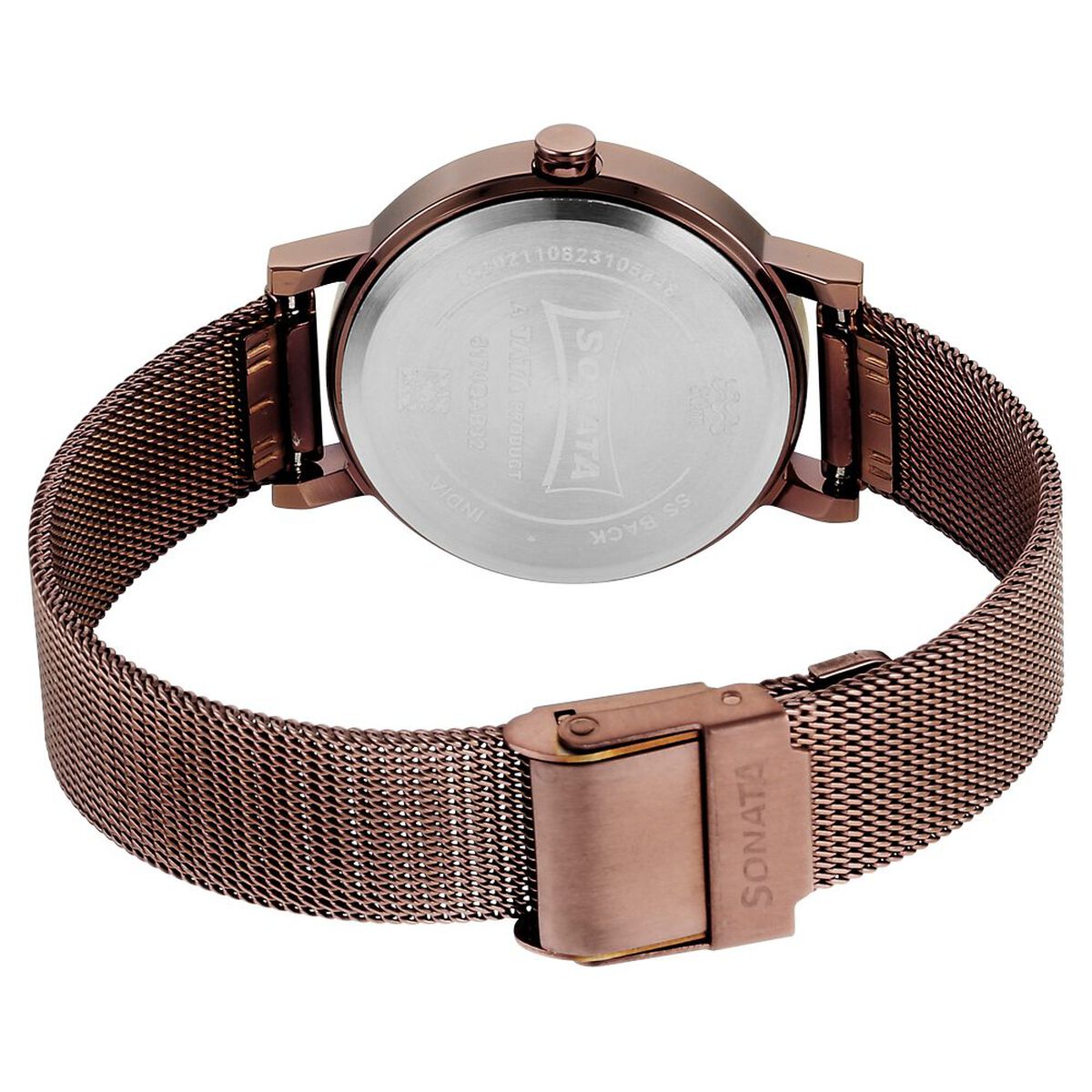 Sonata Quartz Analog Brown Stainless Steel Strap for Women 4