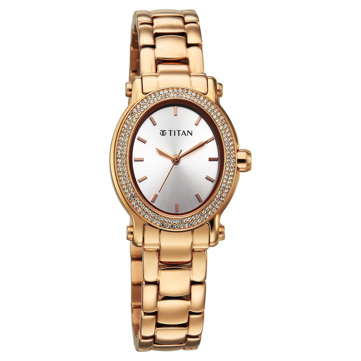 Titan Purple Glamour Quartz Analog Silver Dial Rose Gold Stainless Steel Strap Watch For Women 2