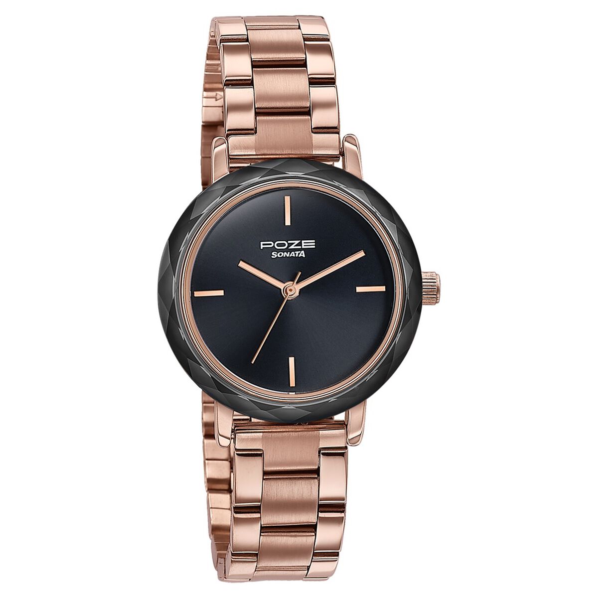 Sonata Poze Quartz Analog Black Dial Stainless Steel Strap Watch For Women 3