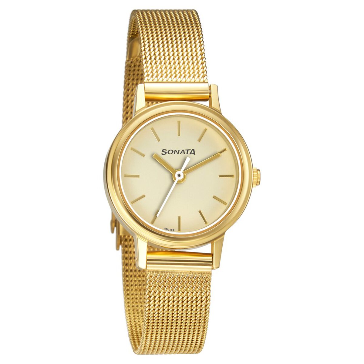Sonata Essentials Champagne Dial Women Watch With Stainless Steel Strap 1
