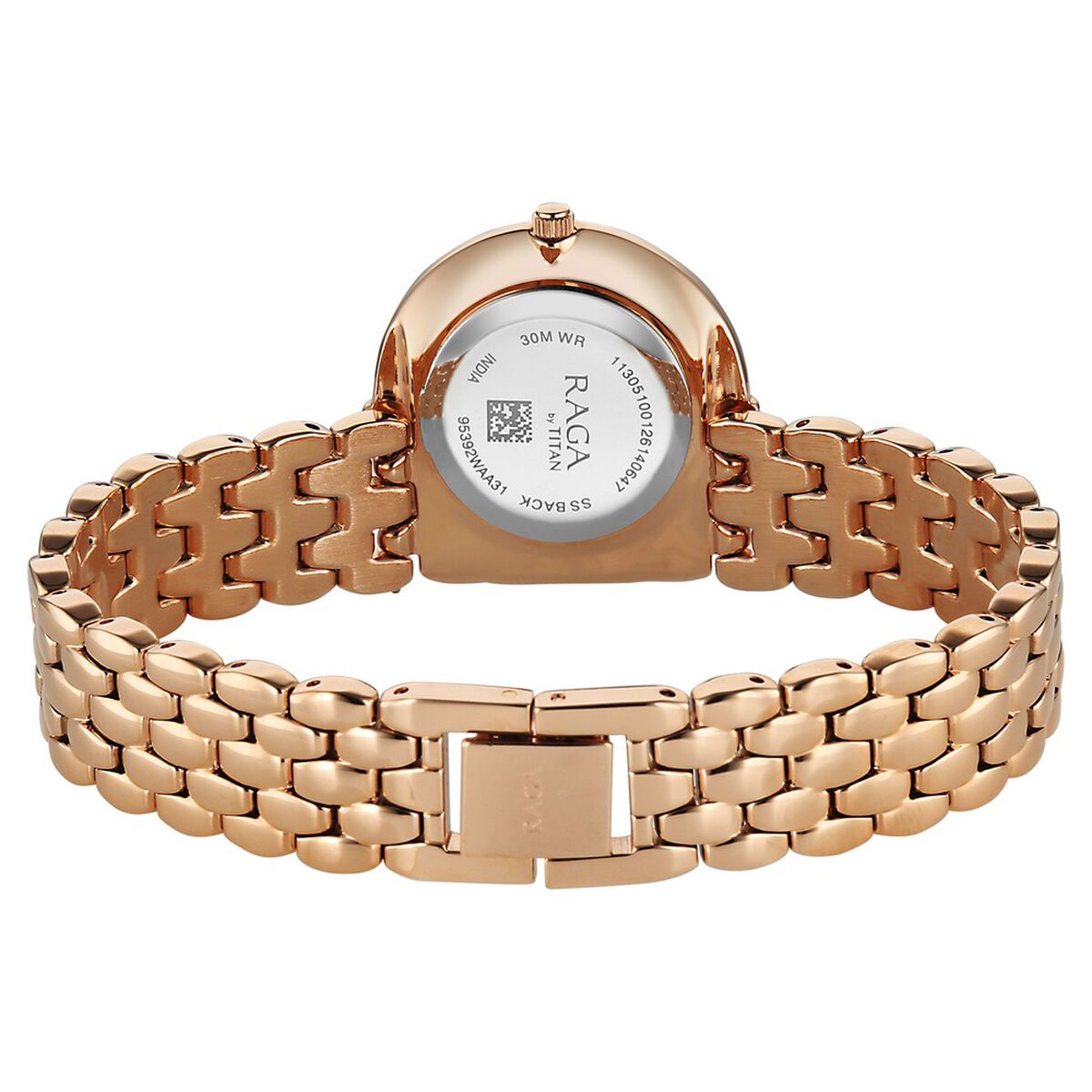 Titan Raga Chic Glam Quartz Analog Mother Of Pearl Dial Rose Gold Metal Strap Watch For Women 5