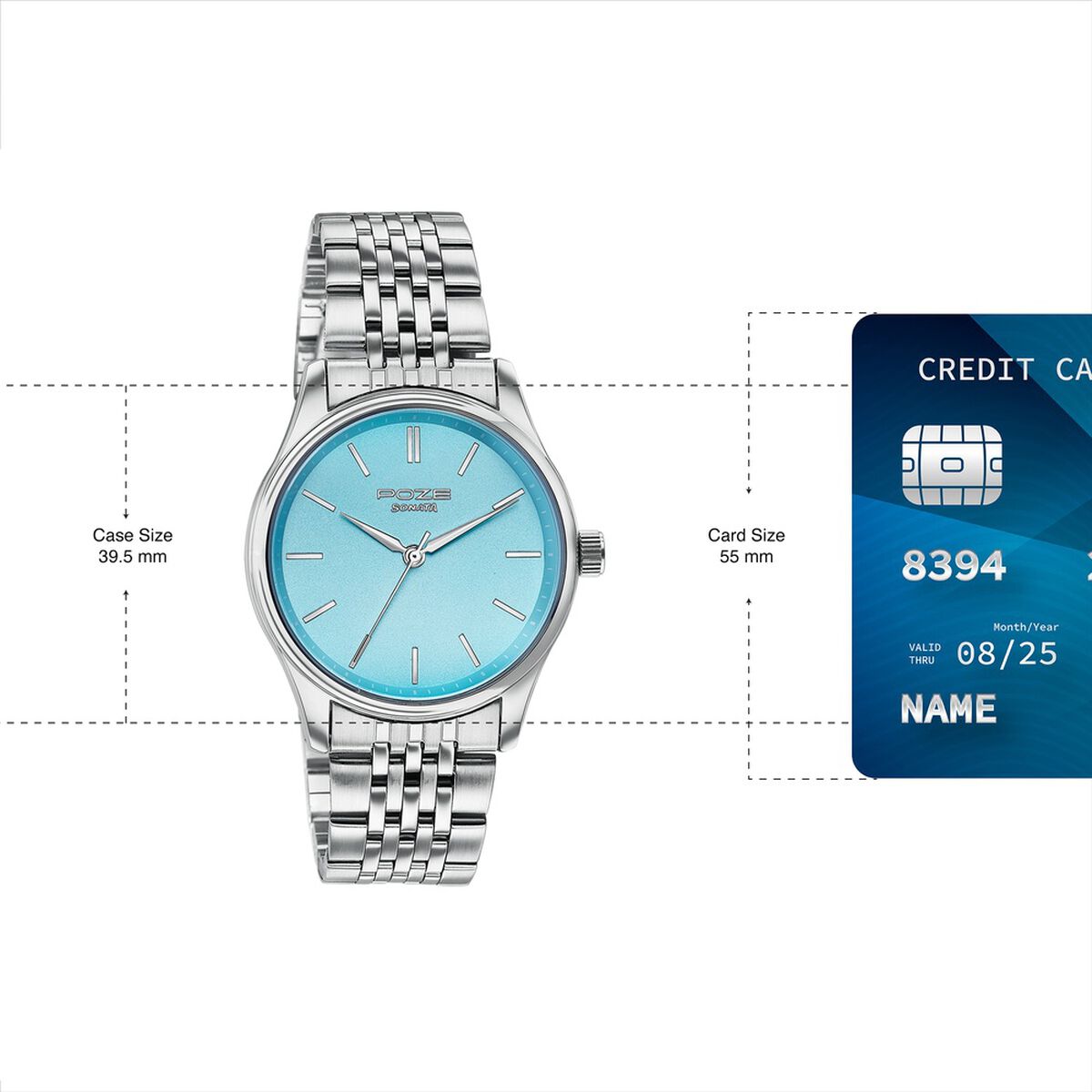 Sonata Poze Quartz Analog Blue Dial Silver Colour Stainless Steel Strap Watch For Men 4