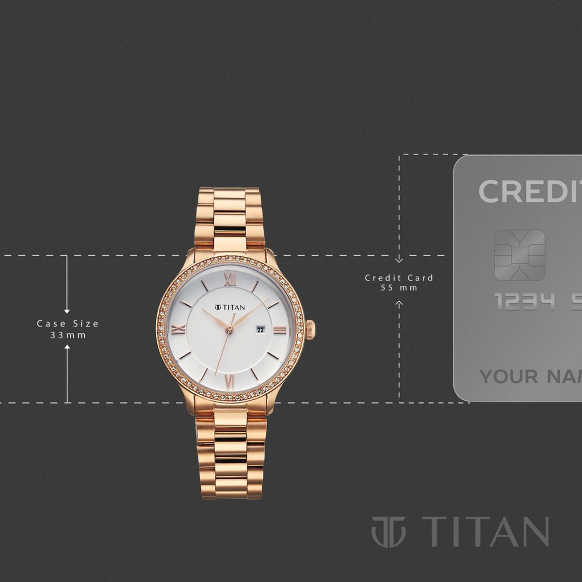 Titan Purple Prestige Quartz Analog with Date White Dial Rose Gold Stainless Steel Strap Watch For Women 4