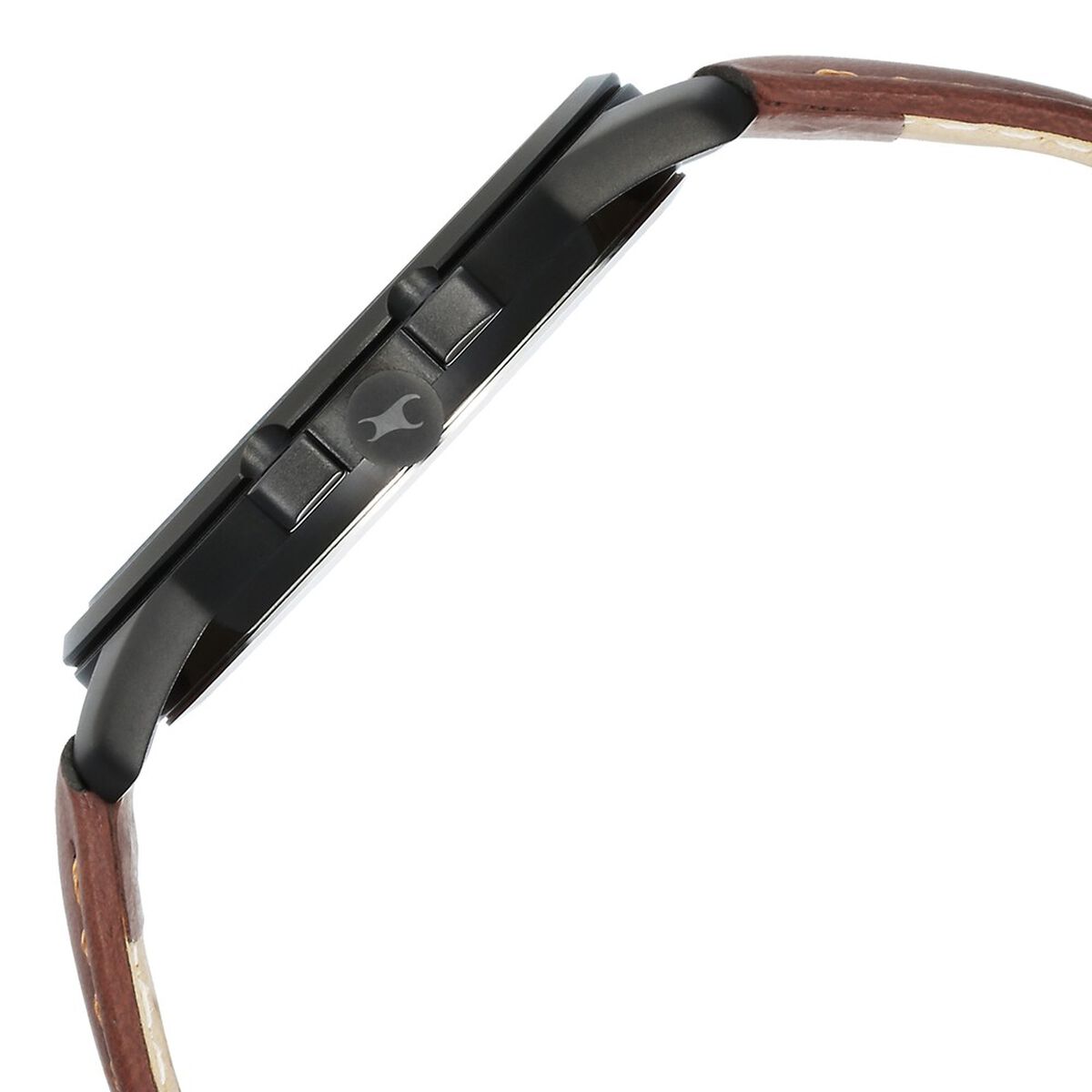 Fastrack Pulse Quartz Analog Black Dial With Tan Leather Strap Watch for Guys 4