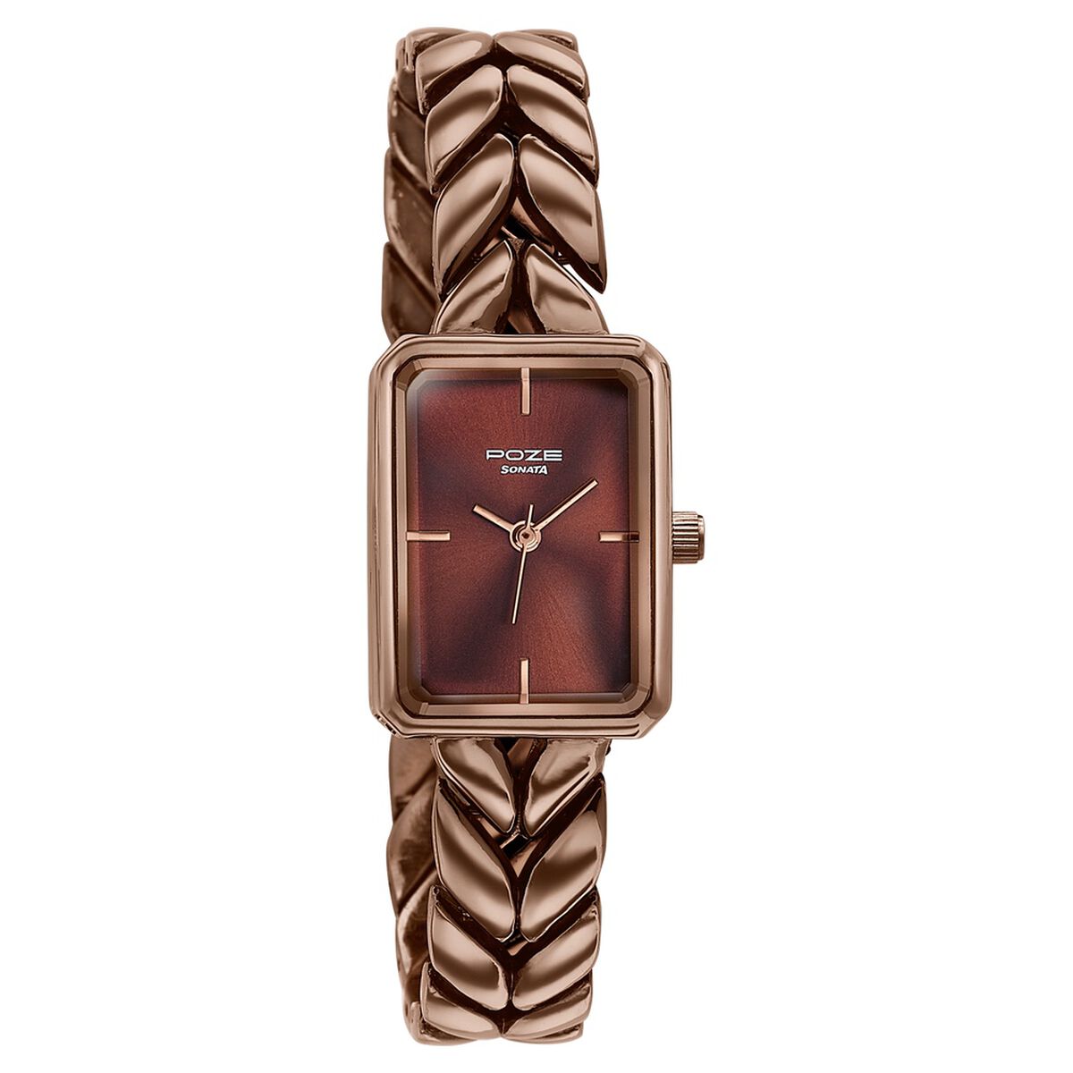Poze By Sonata Quartz Analog Brown Dial Brown Metal Strap Watch For Women 3