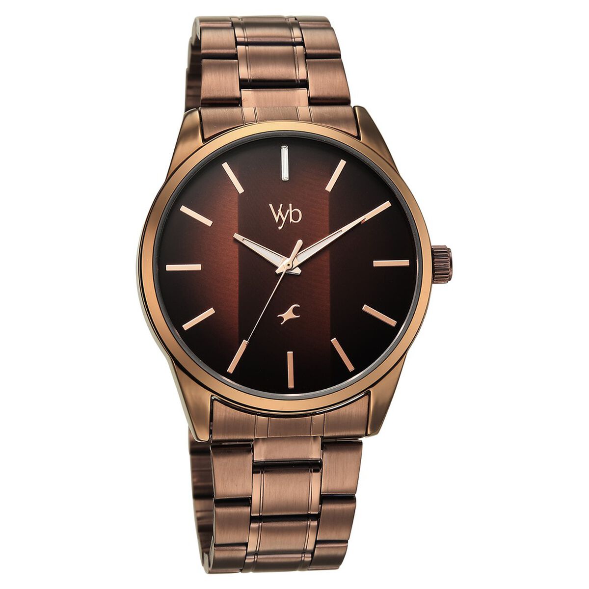 Vyb Drift By Fastrack Quartz Analog Brown Dial Brown Stainless Steel Strap Watch For Guys 2