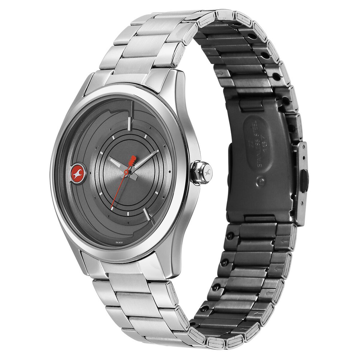 Fastrack Groove Quartz Analog Grey Dial Silver Stainless Steel Strap Watch For Guys 3