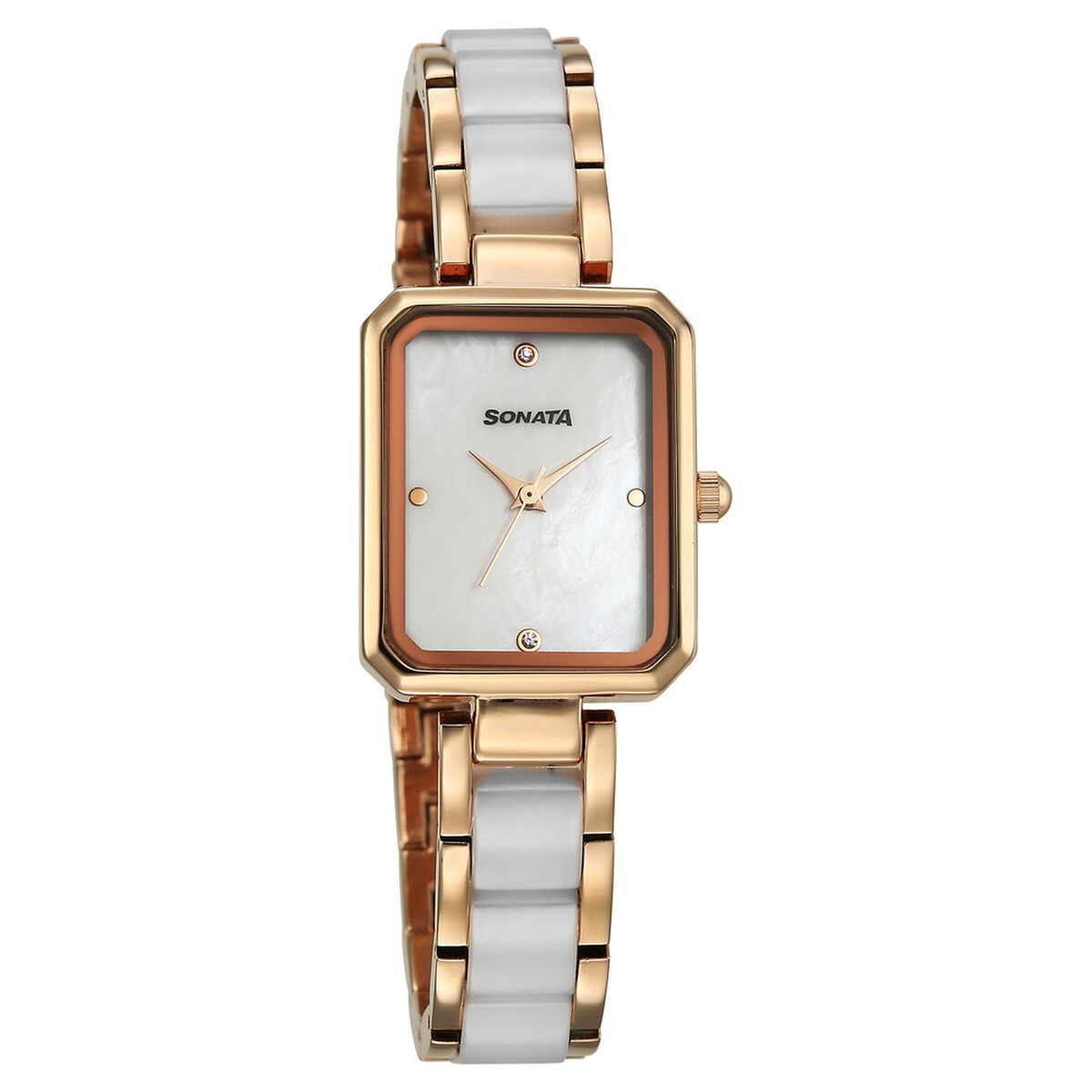 Sonata Festive Quartz Analog White Dial Metal & Plastic Strap Watch For Women 1