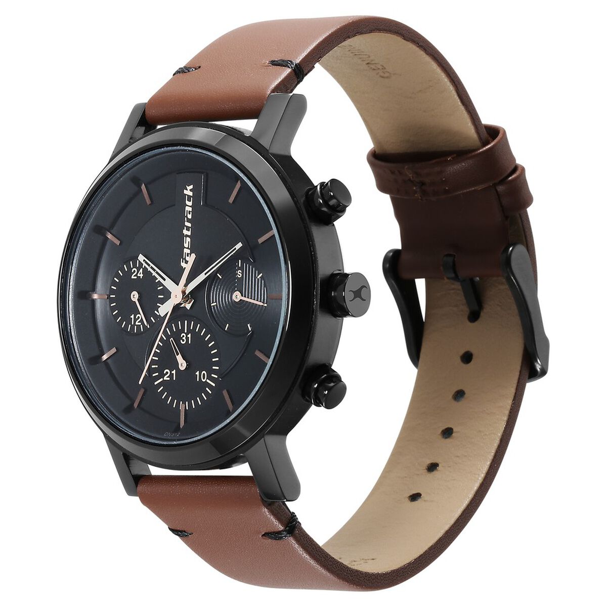 Fastrack Tick Tock Black Dial Watch for Guys 4