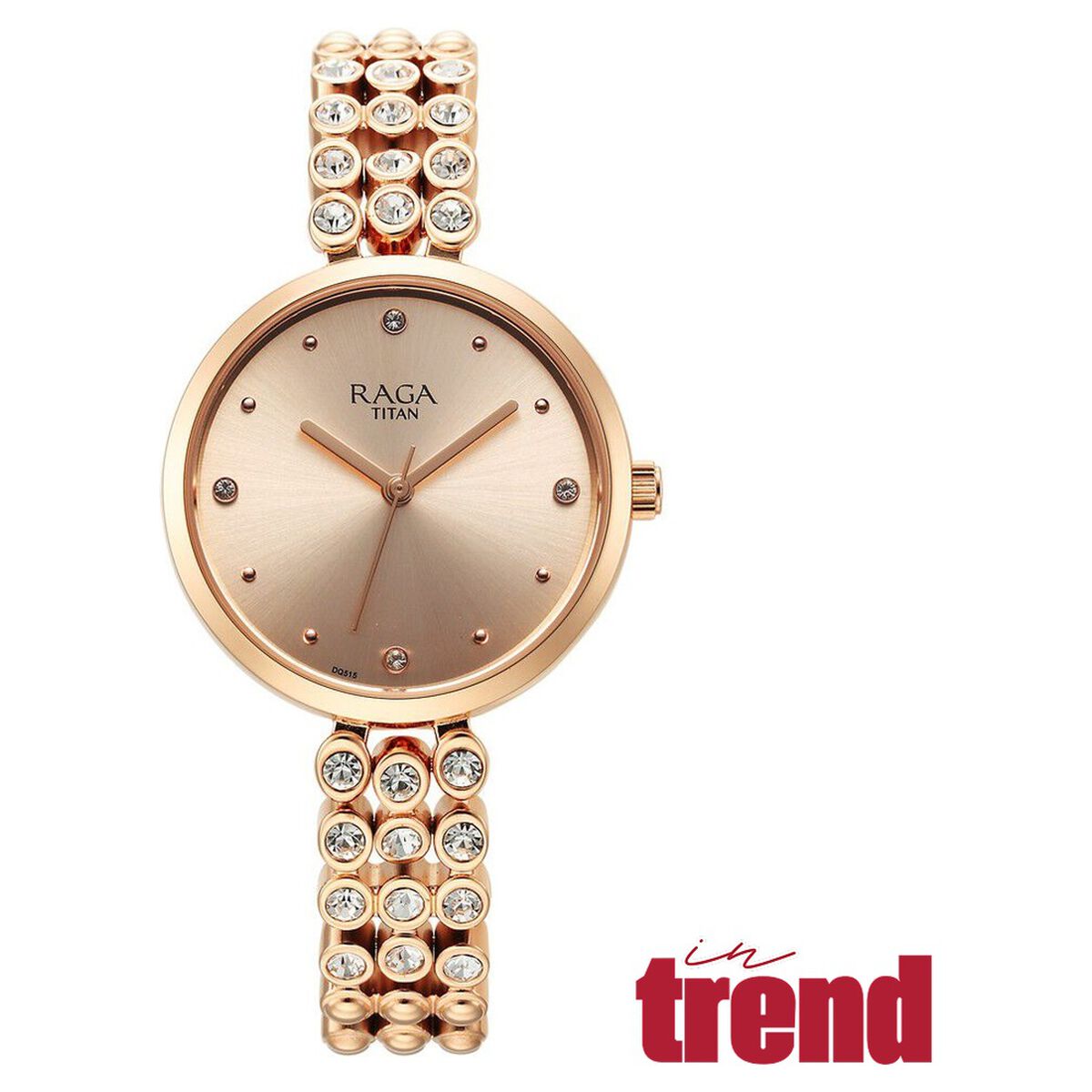 Titan Raga Showstopper Quartz Analog Rose Gold Dial Metal Strap Watch for Women 1