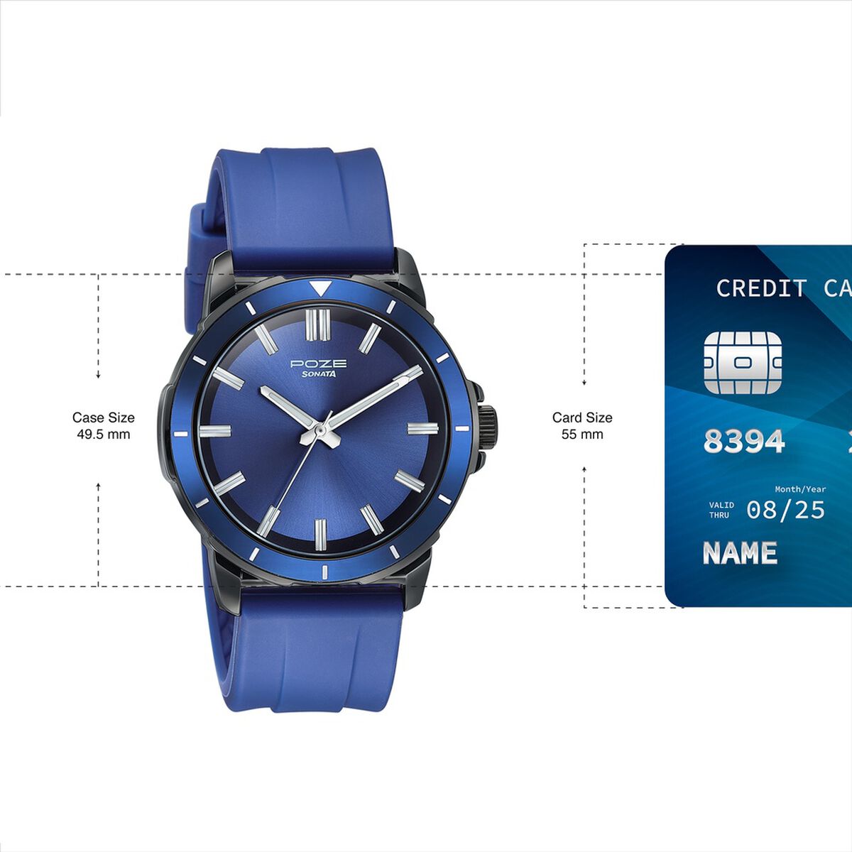 Sonata Poze Quartz Analog Blue Dial Blue Silicone Strap Watch For Men 4