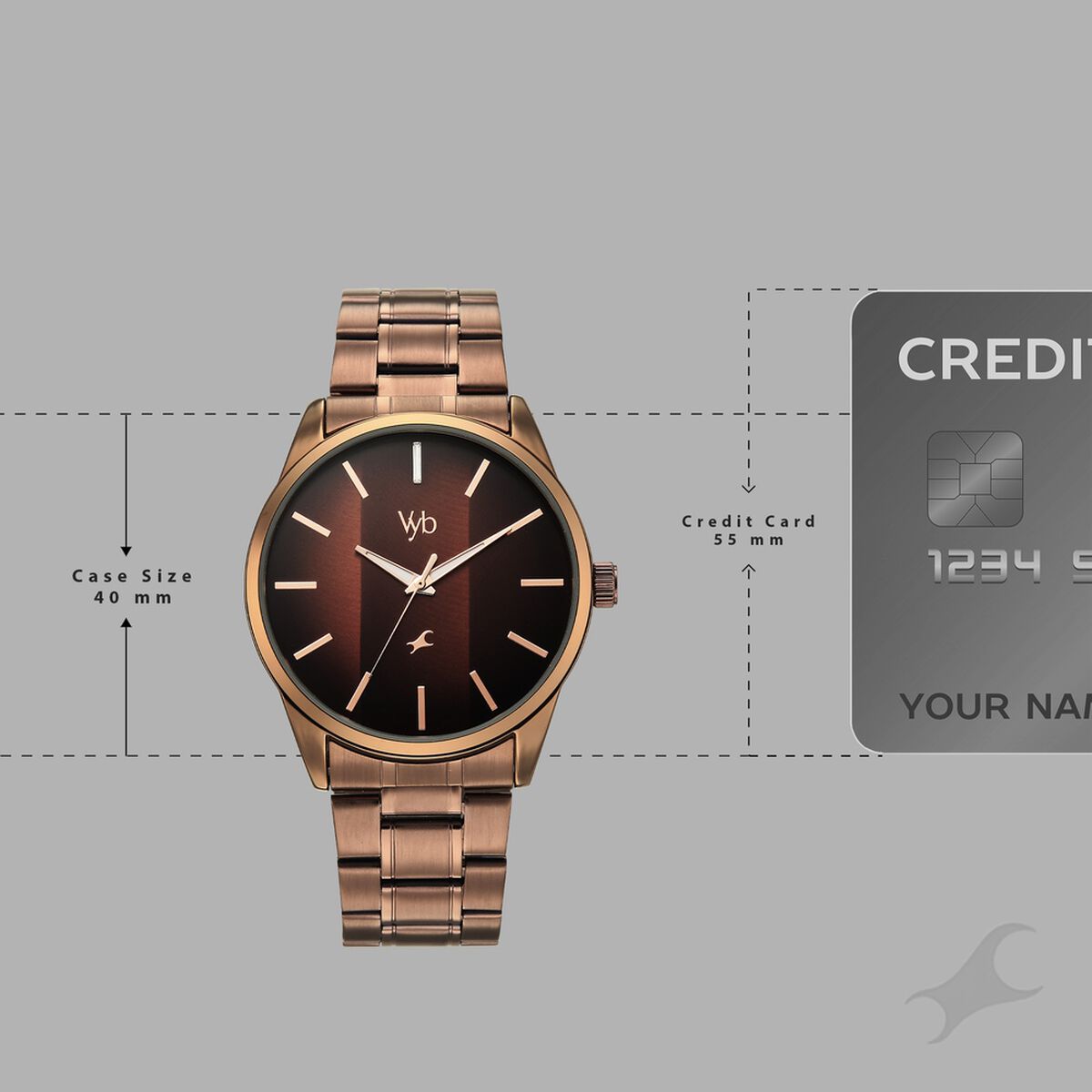 Vyb Drift By Fastrack Quartz Analog Brown Dial Brown Stainless Steel Strap Watch For Guys 4