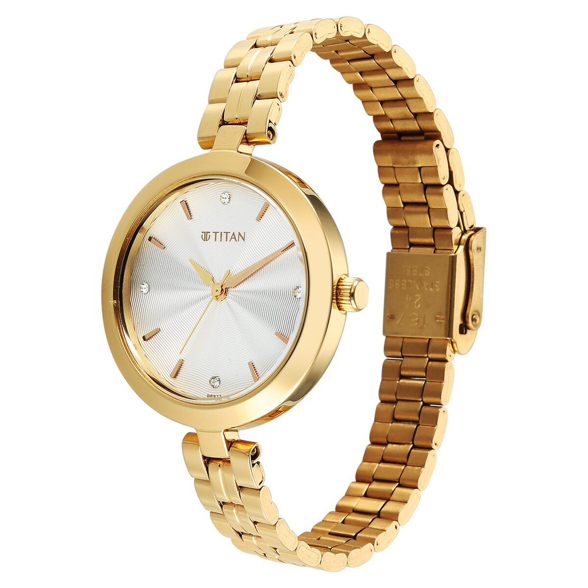 Titan Titan Karishma Quartz Analog Pink Dial Golden Stainless Steel Strap Watch For Women 3