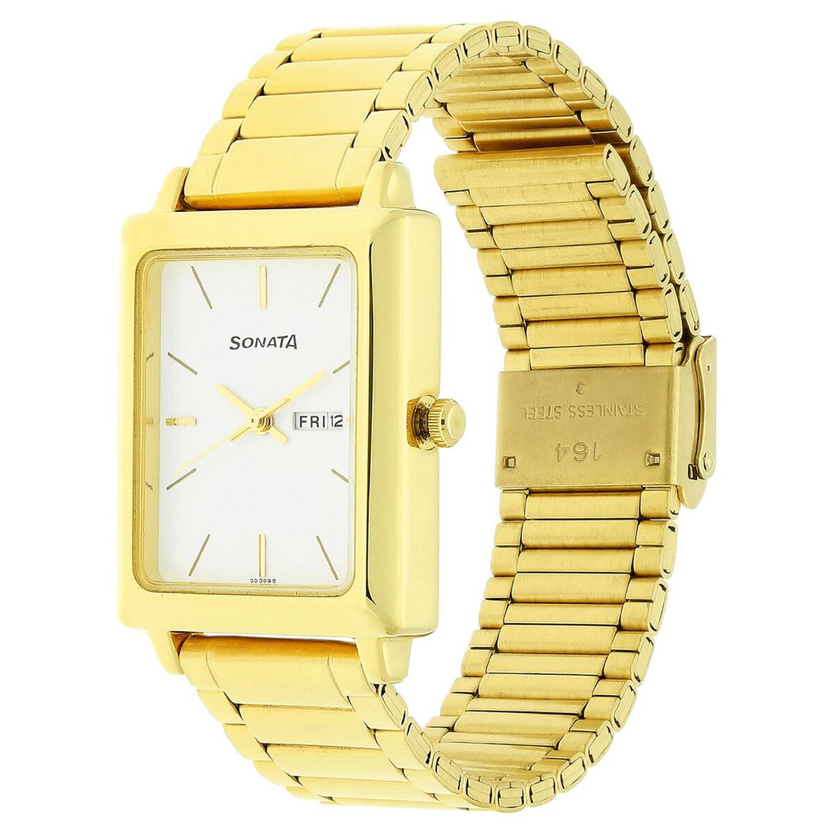 Sonata Quartz Analog with Day and Date White Dial Stainless Steel Strap Watch for Men 2