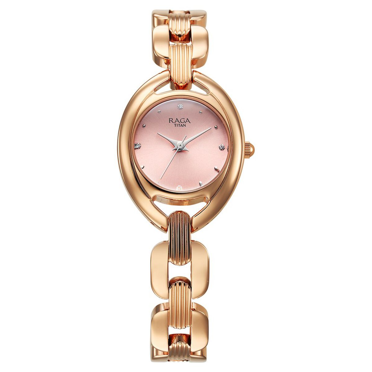 Titan Raga Showstopper Quartz Analog Pink Dial Metal Strap Watch For Women 1