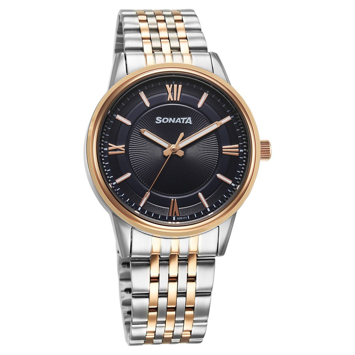 Sonata Wedding Quartz Analog Blue Dial Stainless Steel Strap Watch For Men 1