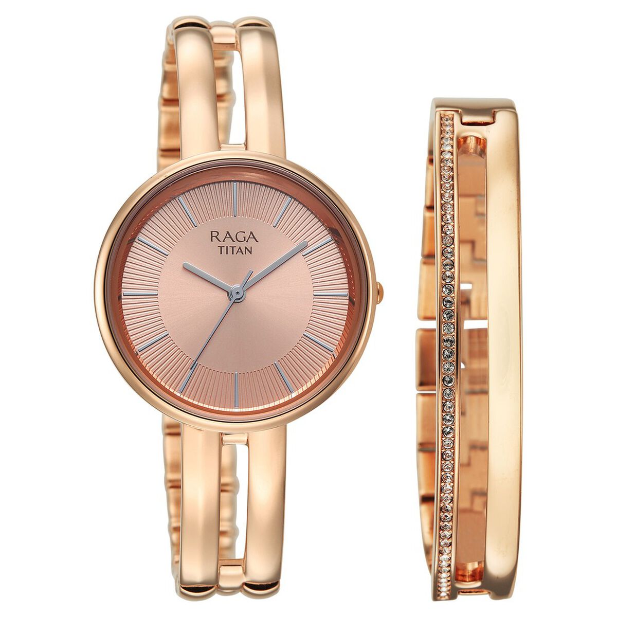 Titan Raga Contempore Quartz Analog Rose Gold Dial Rose Gold Metal Strap Watch For Women 2