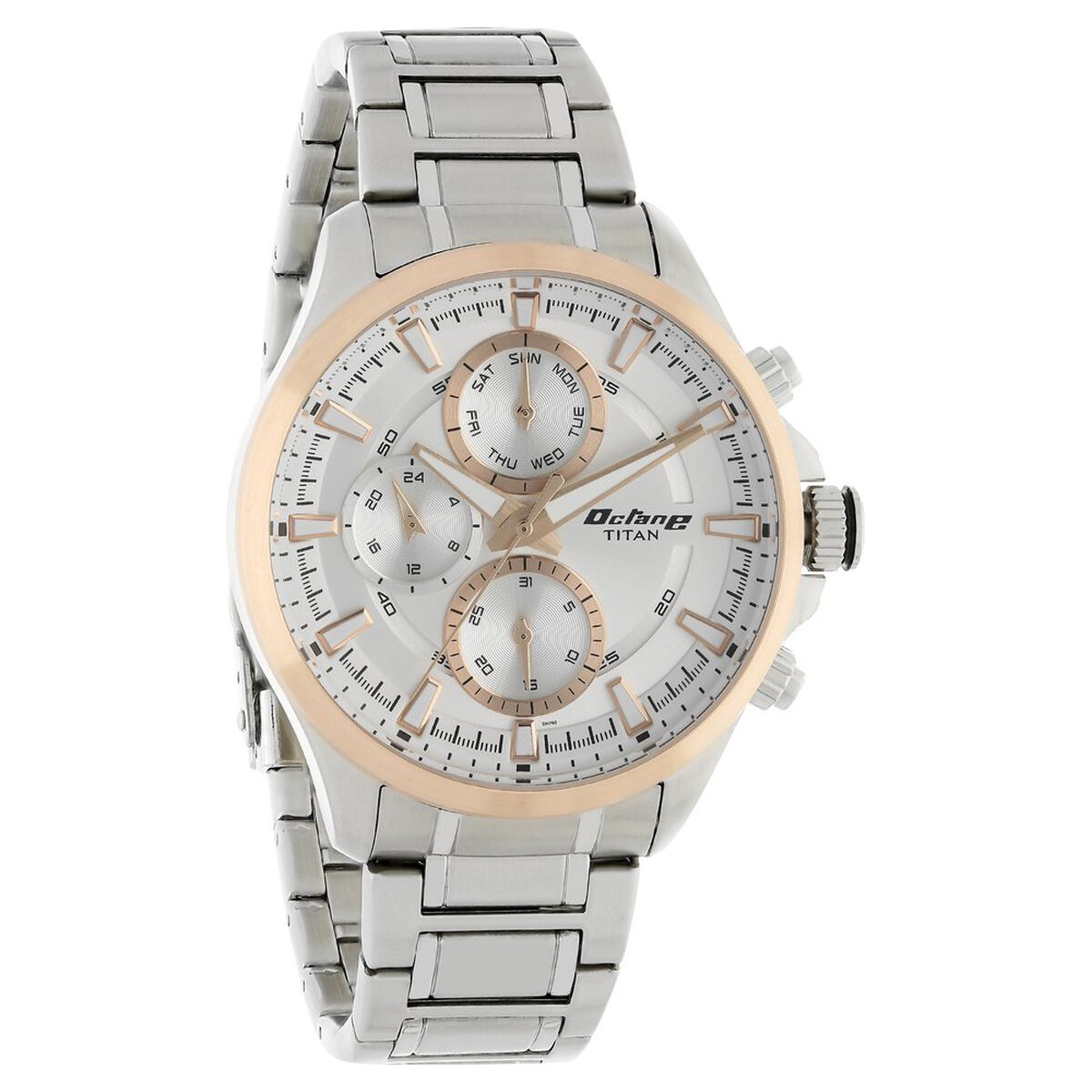 Titan Octane White Dial Quartz Multifunction Stainless Steel Strap watch for Men 2