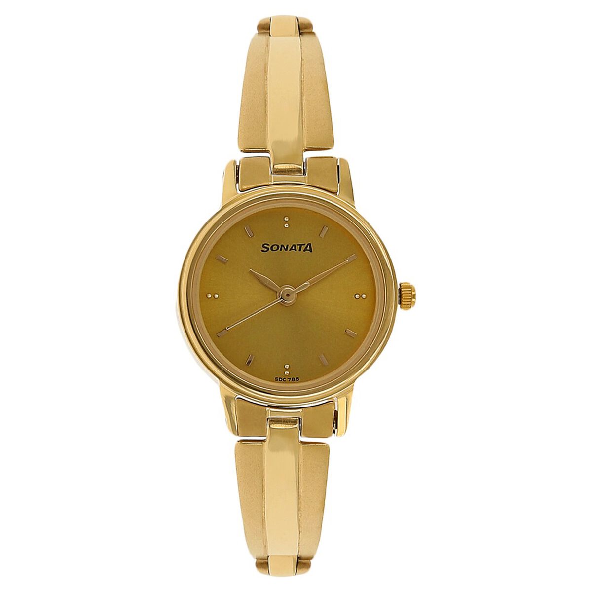 Sonata Quartz Analog Champagne Dial Stainless Steel Strap Watch for Women 1